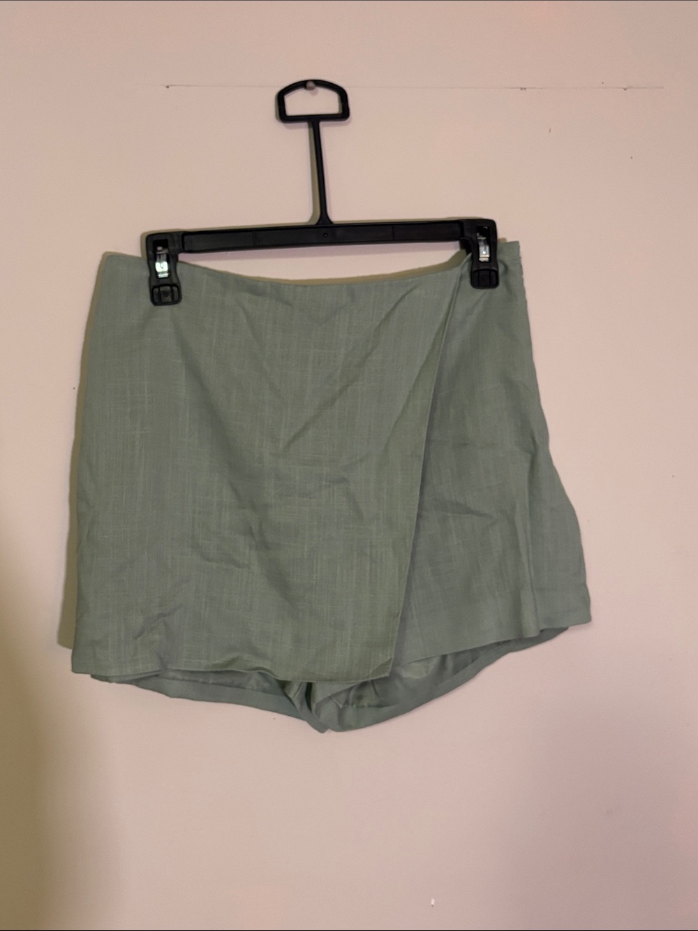 Francesca's Collections Sage Green Wrap-Front Skort NWT a